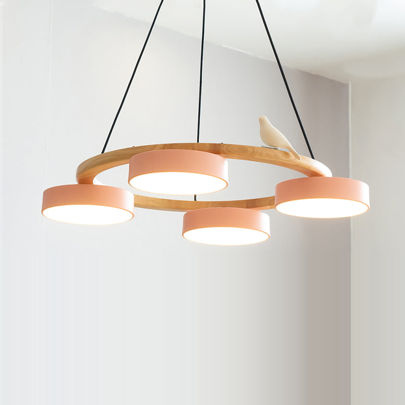 Cliff Round Chandelier with Bird