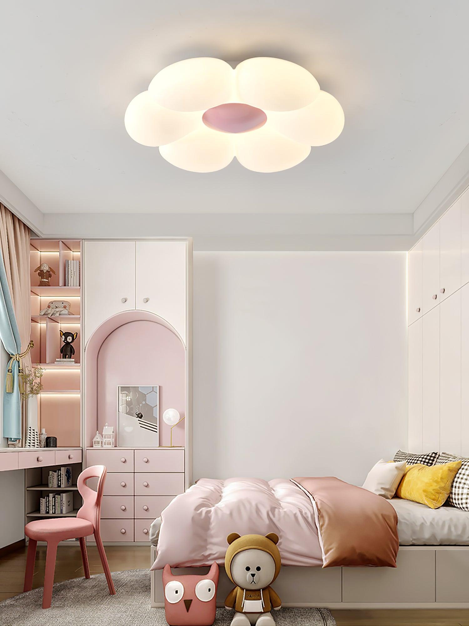 Solara Six-Petal Flower Ceiling Light for Children's Room