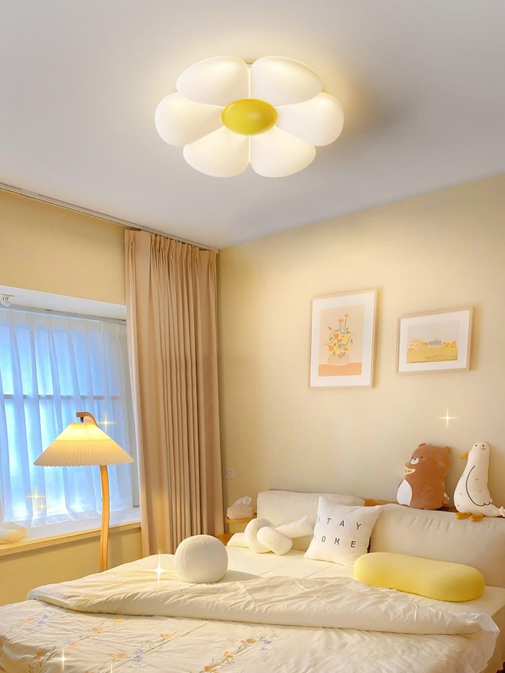 Solara Six-Petal Flower Ceiling Light for Children's Room