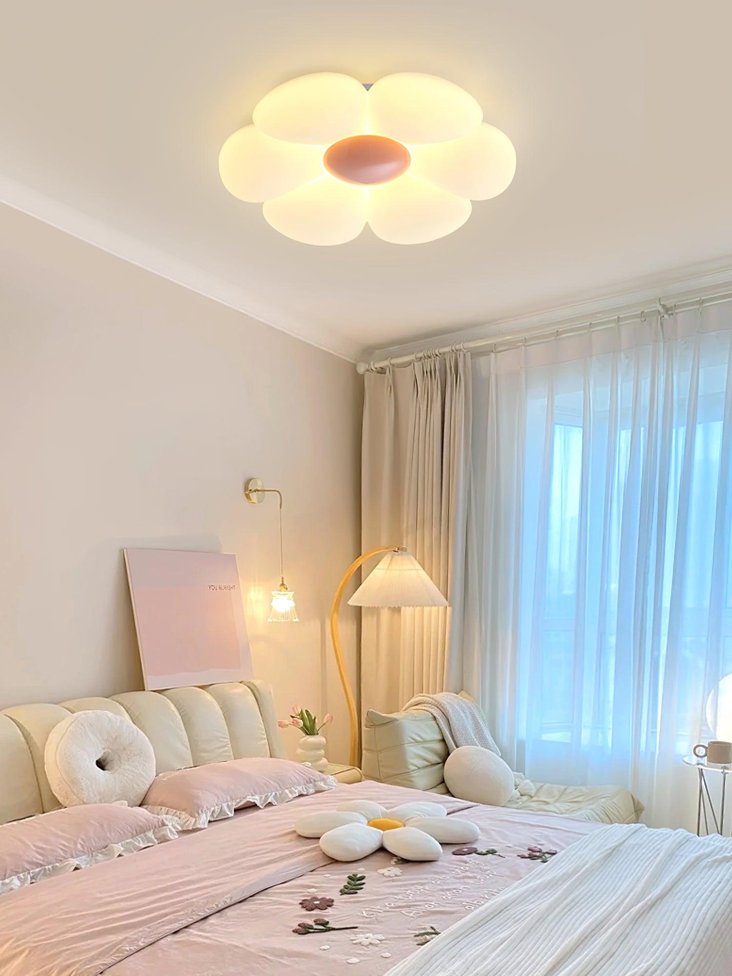 Solara Six-Petal Flower Ceiling Light for Children's Room
