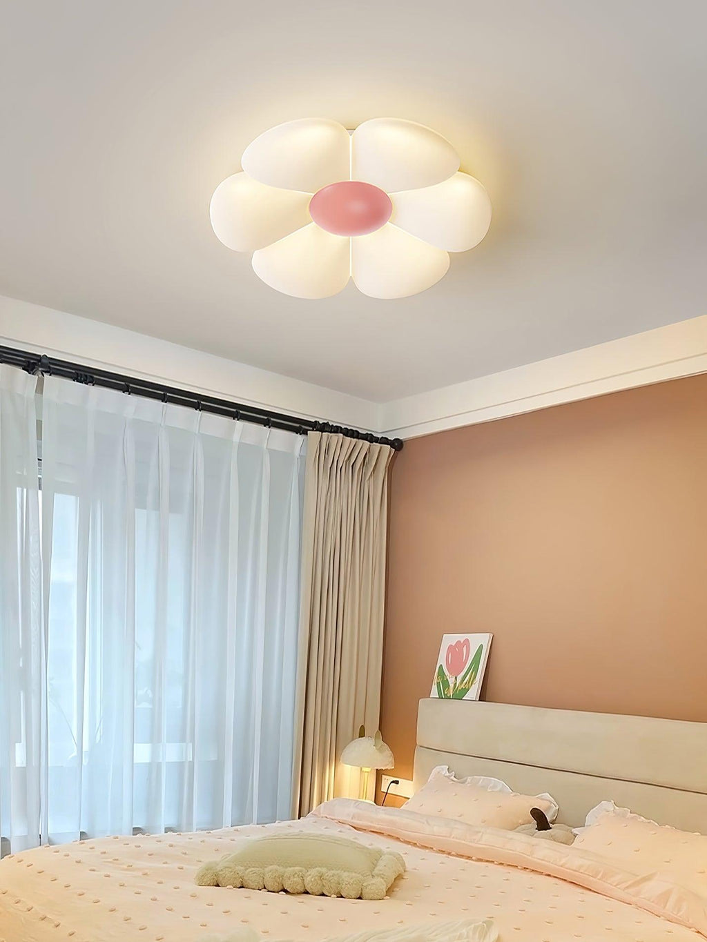 Solara Six-Petal Flower Ceiling Light for Children's Room