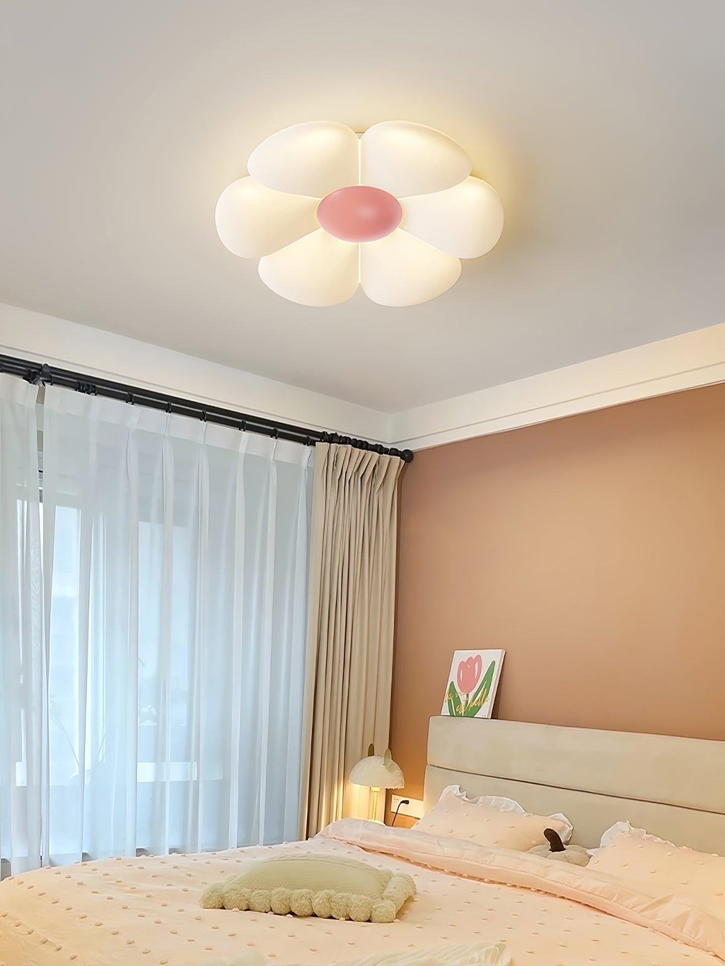 Solara Six-Petal Flower Ceiling Light for Children's Room