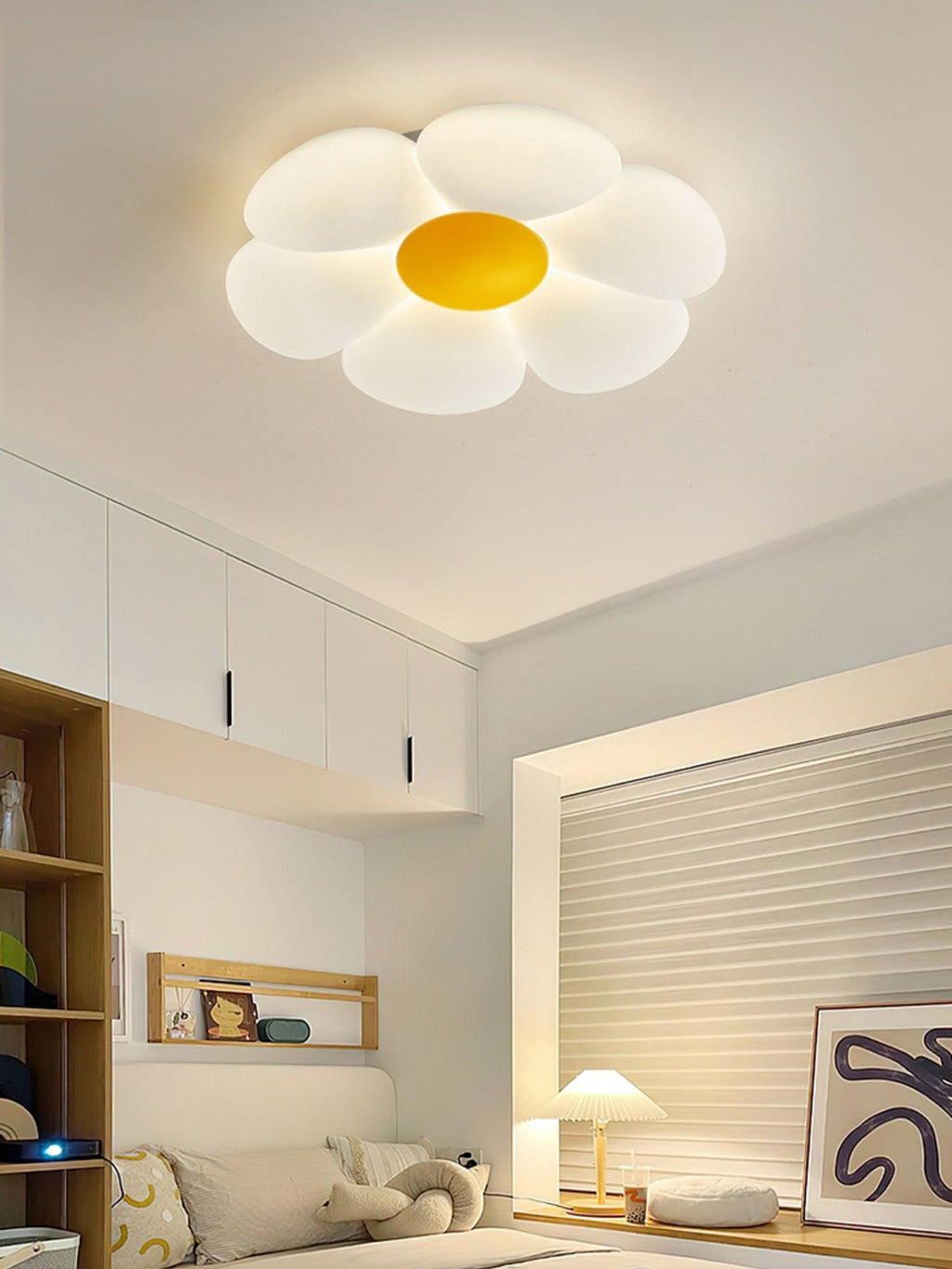 Solara Six-Petal Flower Ceiling Light for Children's Room
