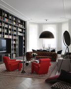 Elegant Black Dome Suspension with Embossed Plaster Interior