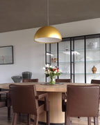 Elegant Black Dome Suspension with Embossed Plaster Interior