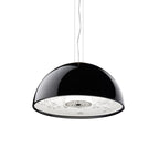 Elegant Black Dome Suspension with Embossed Plaster Interior