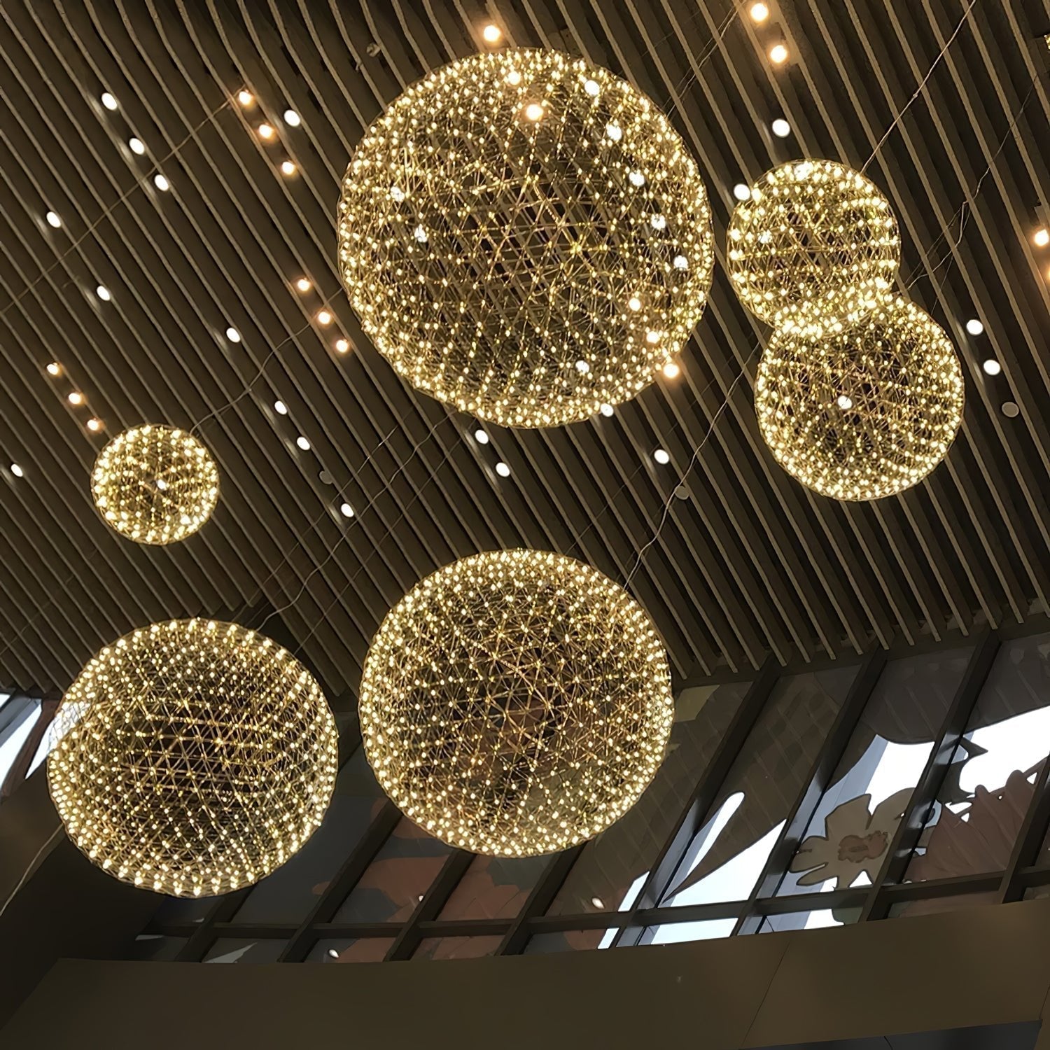 Ivthayra Luxury Postmodern Golden Ball Suspension