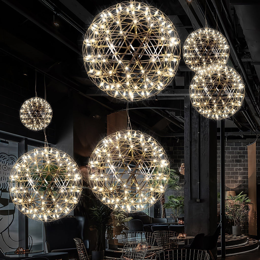 Ivthayra Luxury Postmodern Golden Ball Suspension
