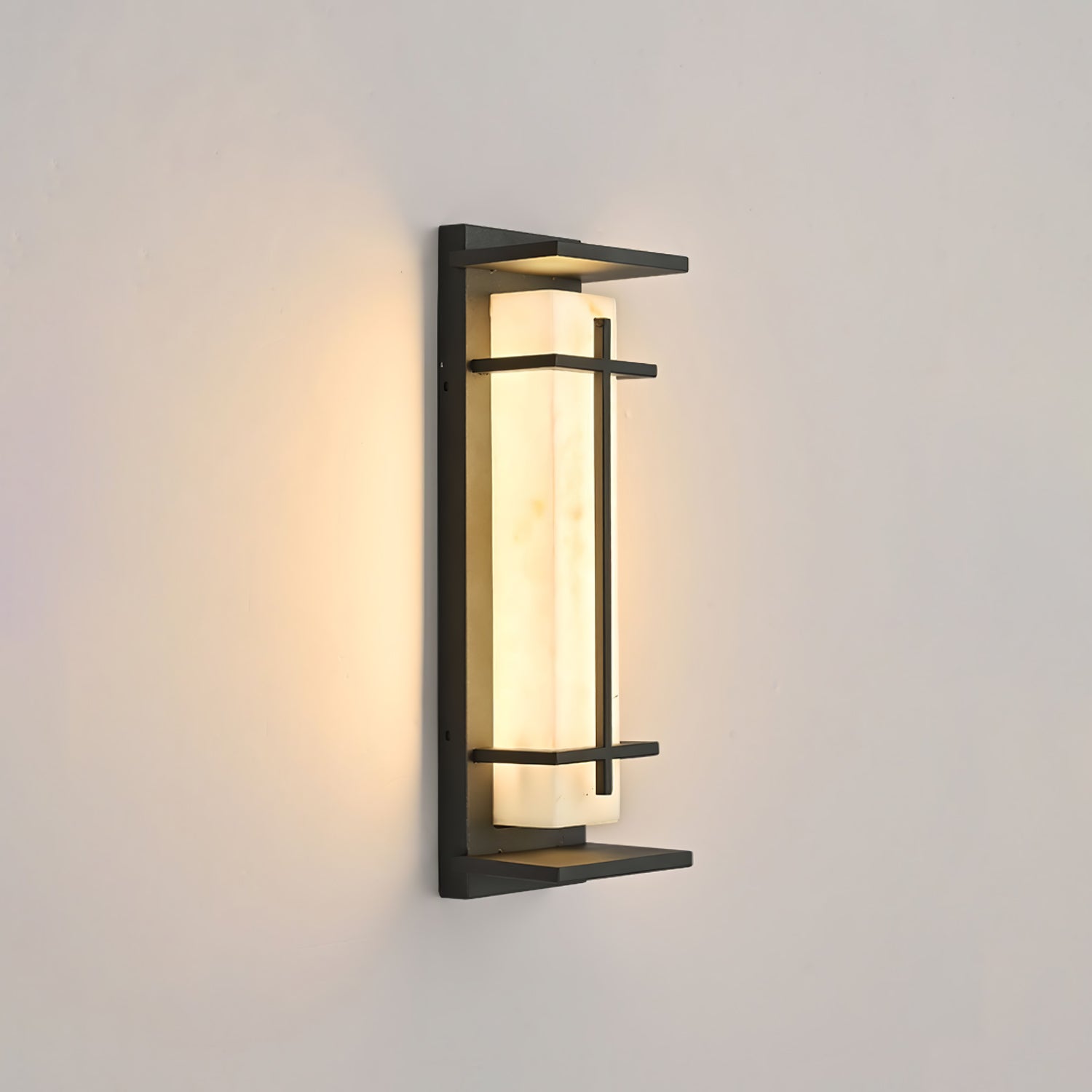 Ray Square Outdoor Wall Light Imitation Alabaster Waterproof