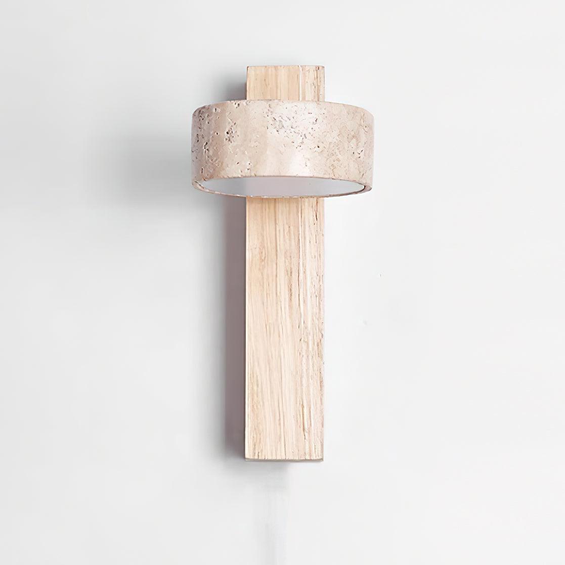 Jovan Wall Sconce in Travertine & Wood