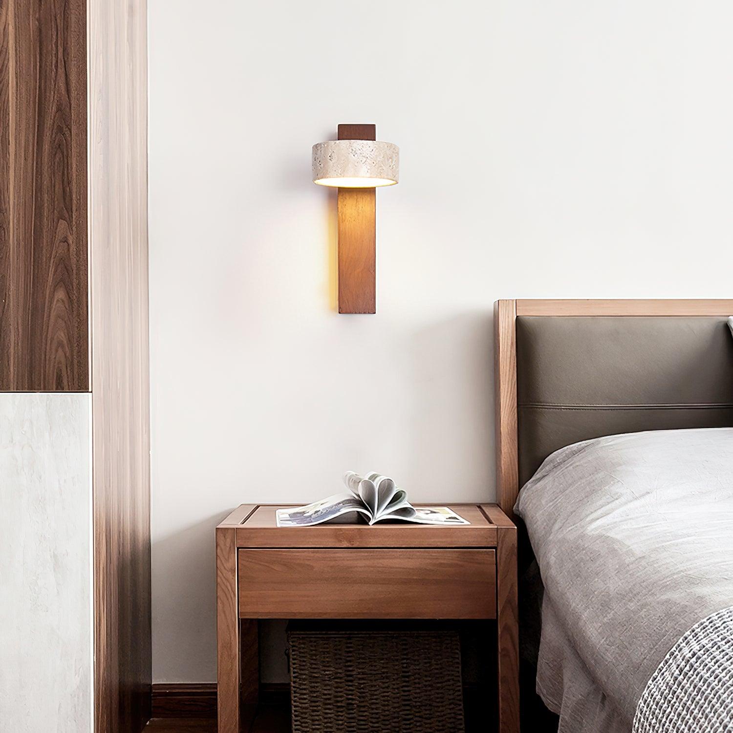 Jovan Wall Light Made of Travertine and Wood