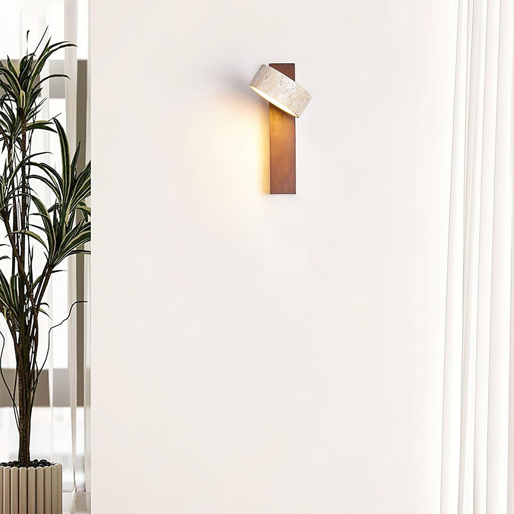 Jovan Wall Light Made of Travertine and Wood