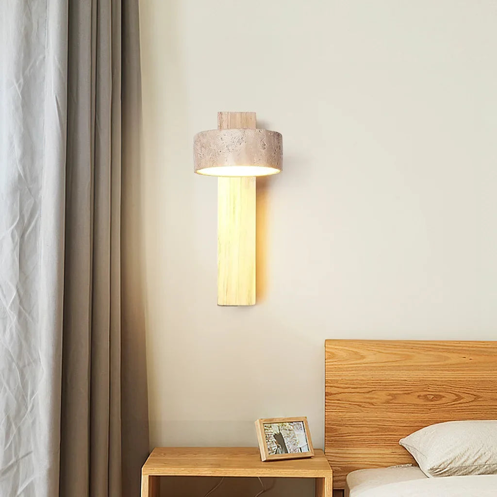 Thales Travertine Rotatable Wall Lamp