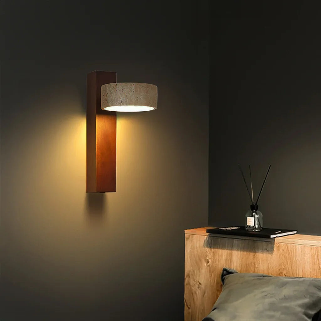 Thales Travertine Rotatable Wall Lamp