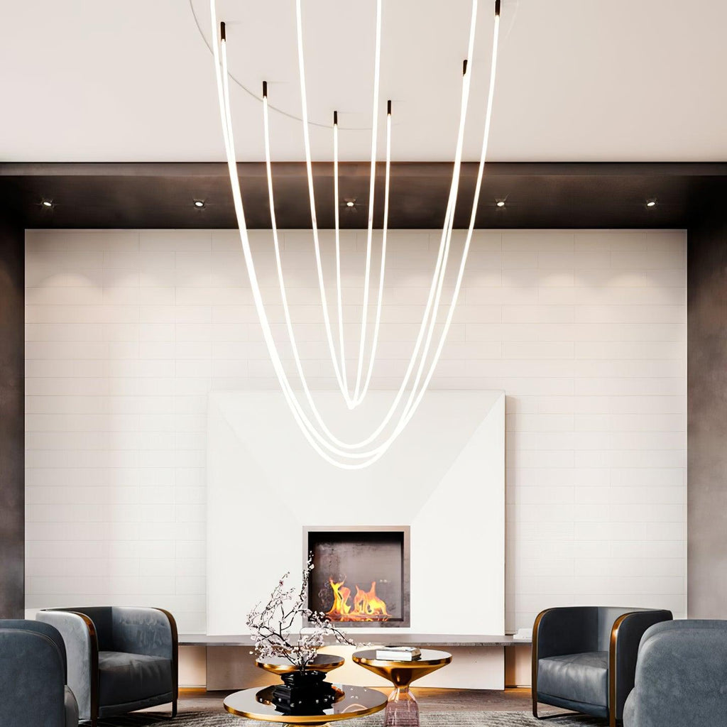 Solara Pendant Light Flexible Curve Silicone Brass