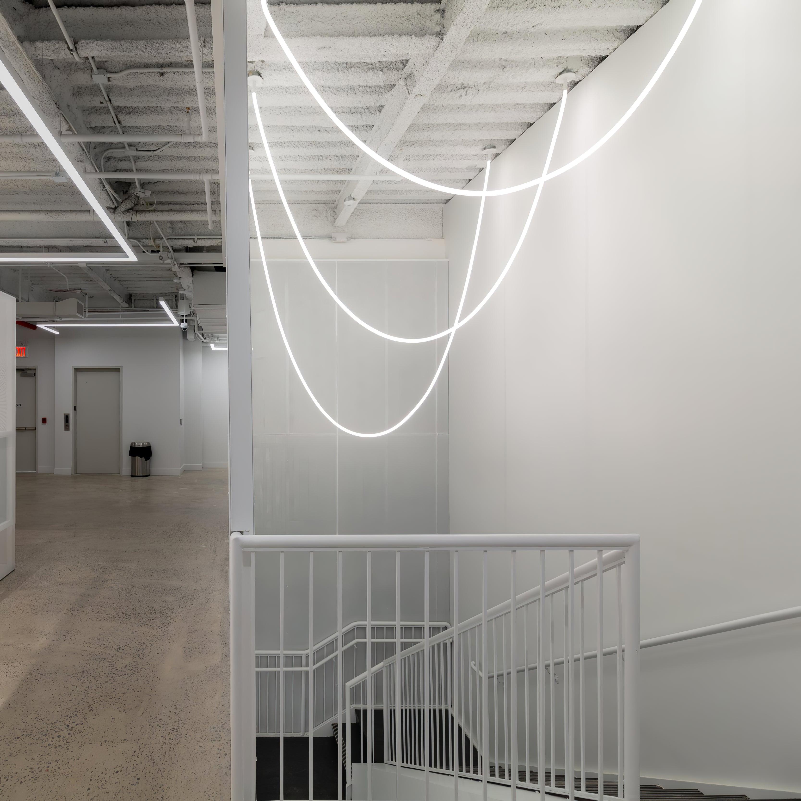 Solara Pendant Light Flexible Curve Silicone Brass