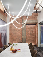 Solara Pendant Light Flexible Curve Silicone Brass