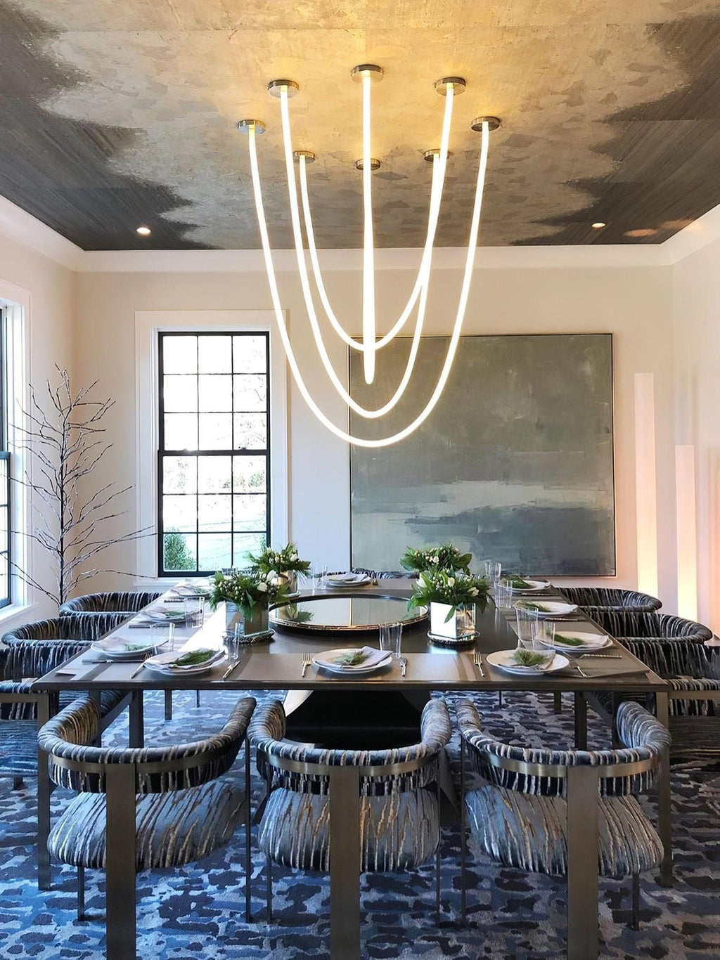 Solara Pendant Light Flexible Curve Silicone Brass