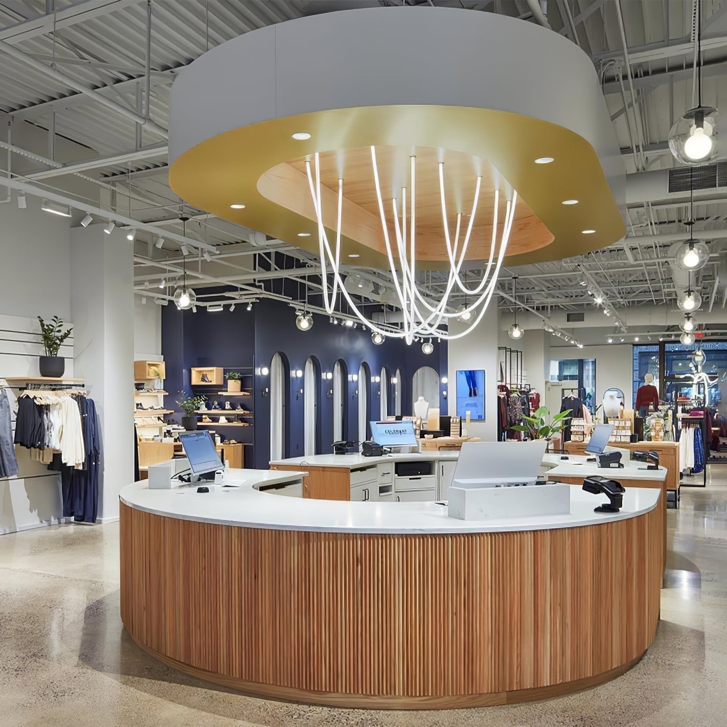 Solara Pendant Light Flexible Curve Silicone Brass