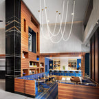Solara Pendant Light Flexible Curve Silicone Brass