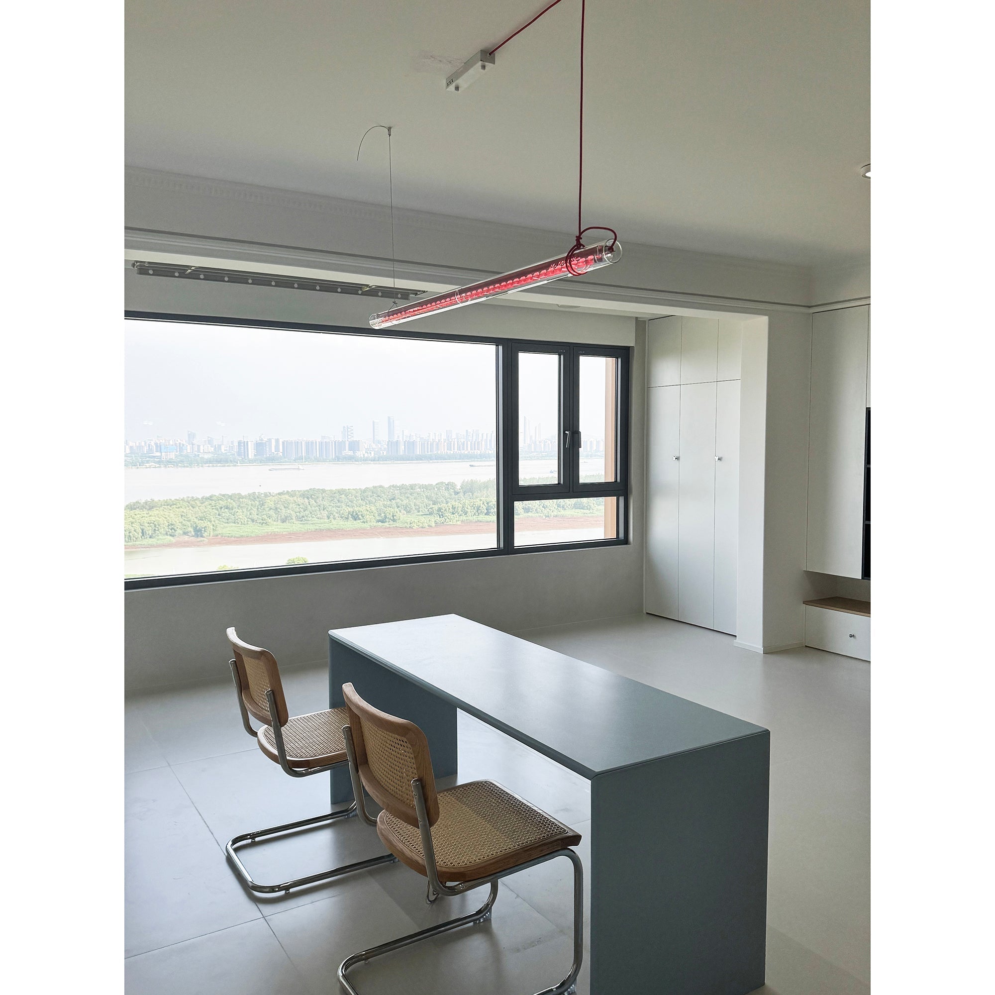 Modern Linear Minimalist LED Glass Light Pendant
