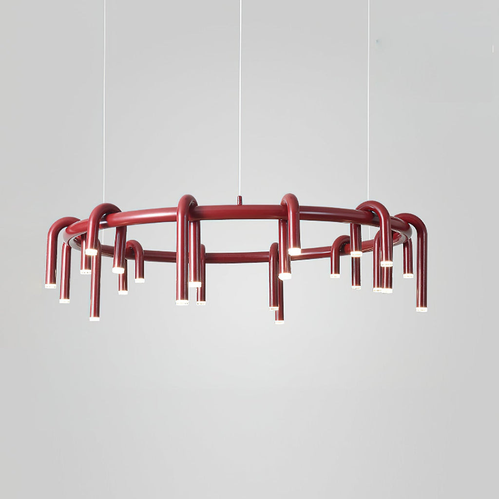 U-Shaped Wrought Iron Chandelier