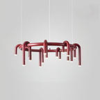 U-Shaped Wrought Iron Chandelier