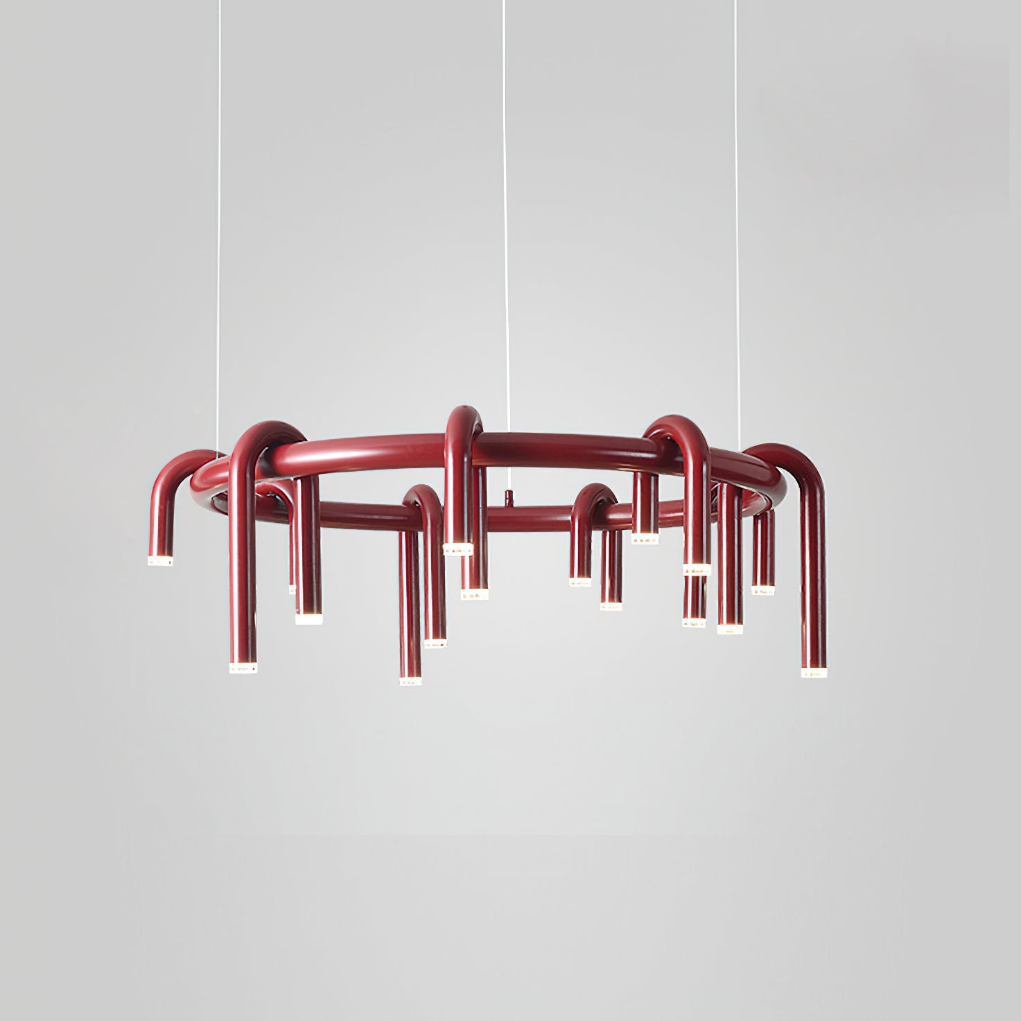 U-Shaped Wrought Iron Chandelier