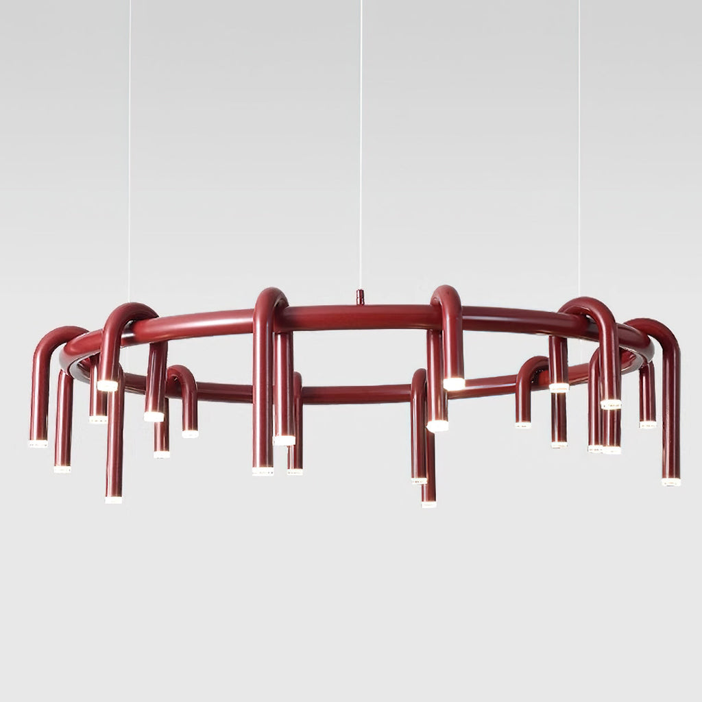 U-Shaped Wrought Iron Chandelier