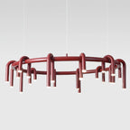 U-Shaped Wrought Iron Chandelier