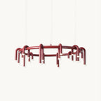 U-Shaped Wrought Iron Chandelier