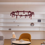 U-Shaped Wrought Iron Chandelier
