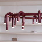 U-Shaped Wrought Iron Chandelier