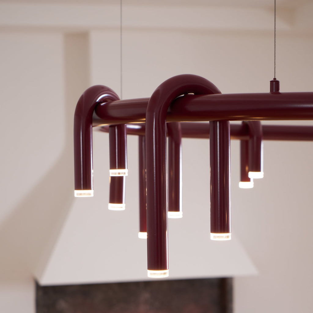 U-Shaped Wrought Iron Chandelier
