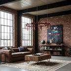 U-Shaped Wrought Iron Chandelier