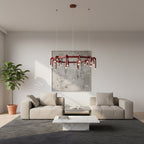 U-Shaped Wrought Iron Chandelier
