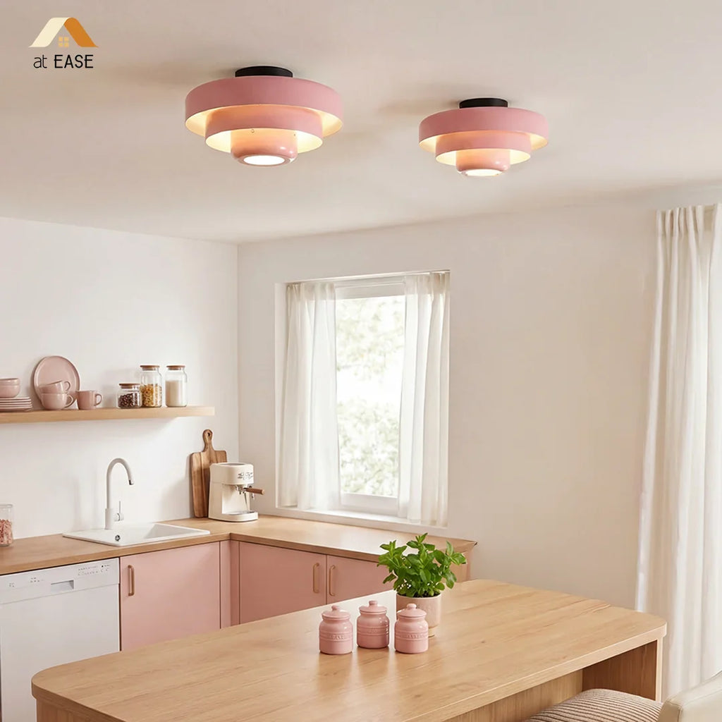 Vanesly Bauhaus Three-Tier Round Macaron Ceiling Light