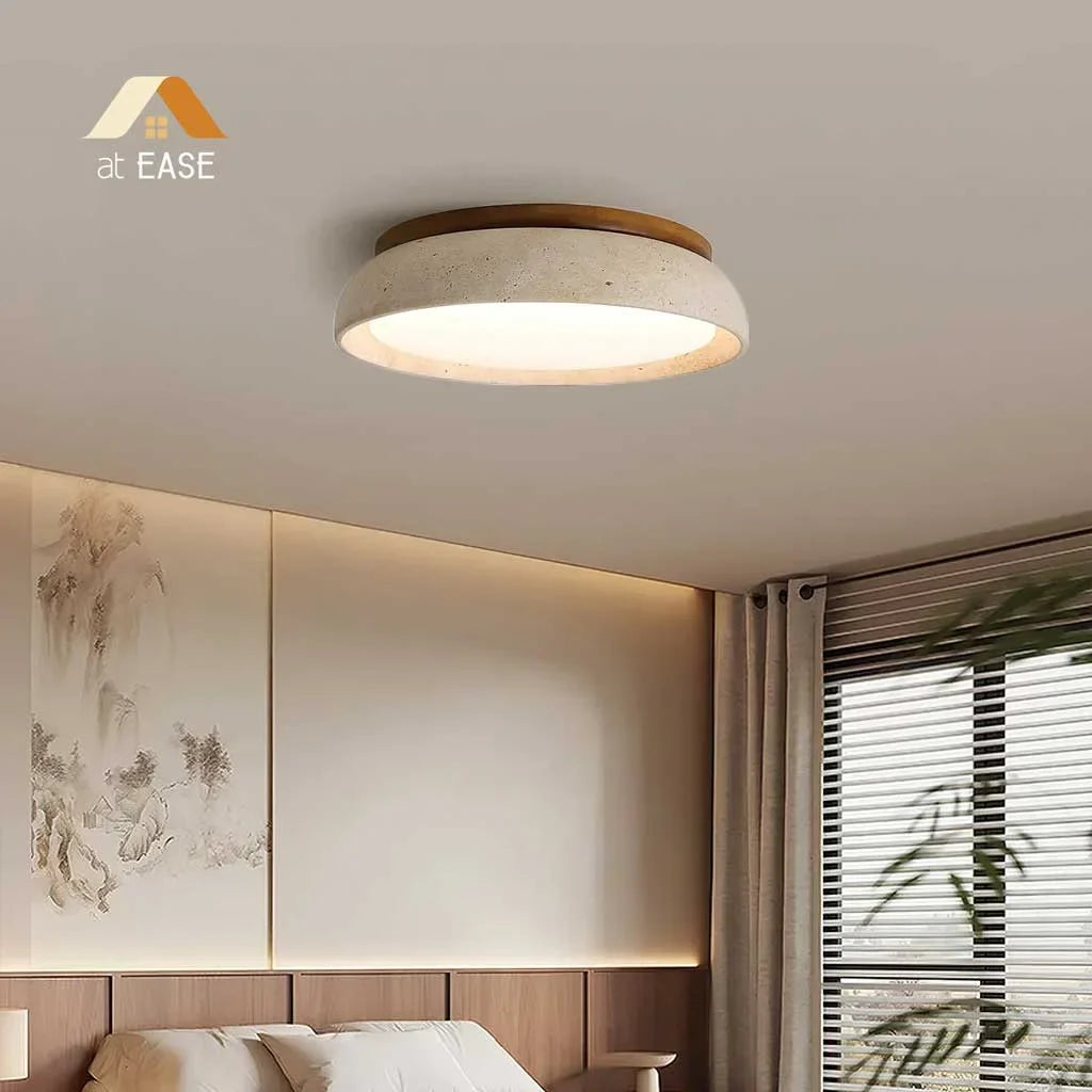 Veliana Wabi-Sabi Round Travertine Ceiling Light