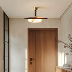 Yeste Ceiling Light in Walnut Color and White Alabaster Imitation