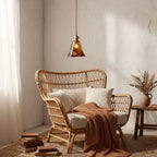 Vintage Brass Glass Pendant Lamp