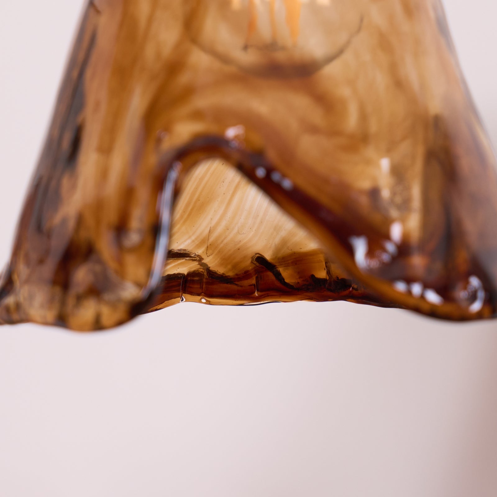 Vintage Brass Glass Pendant Lamp