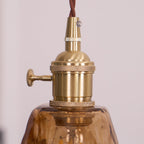Vintage Brass Glass Pendant Lamp