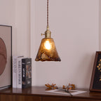 Vintage Brass Glass Pendant Lamp