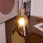 Vintage Brass Glass Pendant Lamp