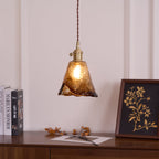 Vintage Brass Glass Pendant Lamp
