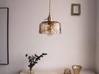 Vintage Brass Glass Pendant Lamp