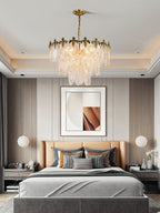 Vintage Glass Leaf Chandelier