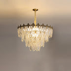 Vintage Glass Leaf Chandelier