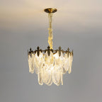 Vintage Glass Leaf Chandelier