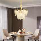 Vintage Glass Leaf Chandelier